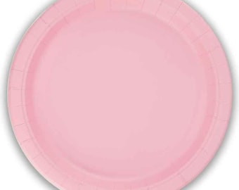 Plain Pastel Pink Paper Plates x 8, pastel pink party plates, pastel party supplies
