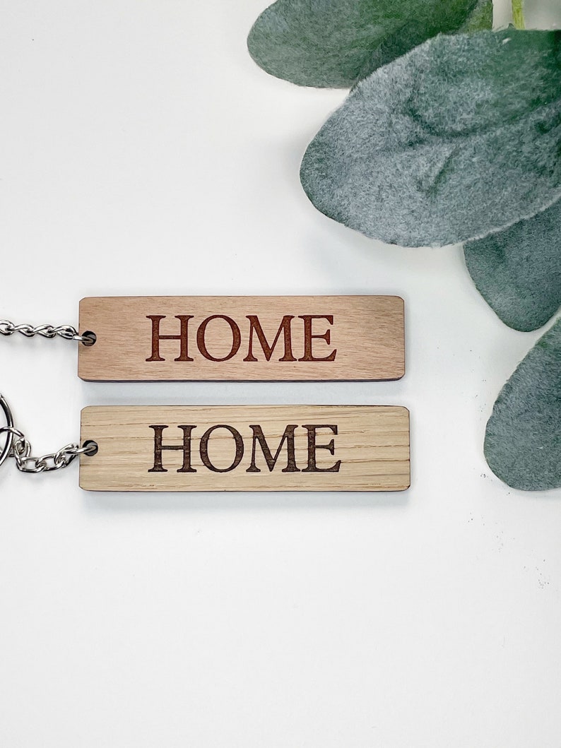 Personalised Oak Key Ring Rustic Cherrywood Key Fob Custom Hotel / Holiday Lets Beech Wooden Keyrings Grandad's Shed Dad's Man Cave image 7