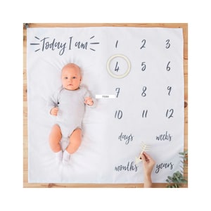 Baby Milestone Blanket Keepsake, Baby Shower Gift Blanket, Baby Age Photo prop, New Baby Gift