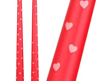 Hjärtformade middagsljus - 2-pack, Alla hjärtans dag-ljus, Alla hjärtans dag-middagsljus