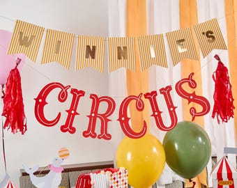 Aanpasbare slinger circusfeest, circus feestartikelen, circus verjaardagsfeestje decoraties, decor circus themafeest