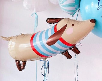 Dachshund Dog Balloon, Cute Sausage Dog Balloon, Puppy Foil Balloon, Dog Party Balloon