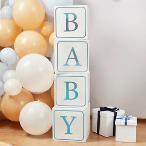 Blocchi per baby shower blu, articoli per baby shower blu, decorazioni per baby shower
