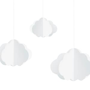 White Cloud Hanging Decorations (3), Baby Shower Cloud decorations, Cloud theme baby shower christening birthday party hanging cloud shape