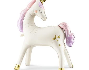 Unicorn Standing Foil Balloon, Unicorn Balloon, Unicorn birthday decorations