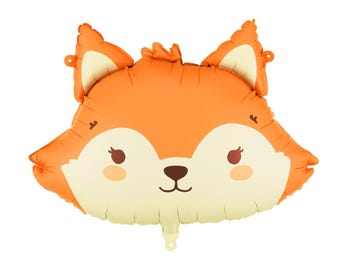 Globo de aluminio con forma de cabeza de zorro, globo de zorro, decoraciones para fiestas en el bosque, suministros para fiestas de cumpleaños en el bosque