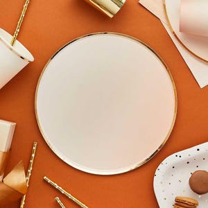 Peach & Gold Ombre Party Plates x 8, peach party supplies, peach baby shower plates