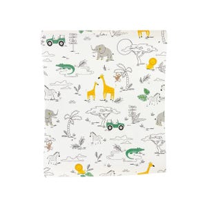 Safari Party Paper Table Runner 16 x 120 Inch - Jungle Animals and Green Jeeps - My Minds Eye - Wild One, Two Wild, Safari Birthday Table