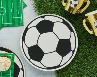 Piatti per feste a tema calcio x 8, articoli per feste a tema calcio, piatti per feste a tema calcio, decorazioni per la tavola a tema calcio