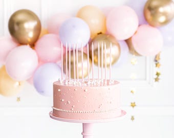 Pastel Pink Birthday Cake Candles x 12, Baby Pink Candles, Easter Candles, Pink birthday cake candles, pink baby shower cake candles
