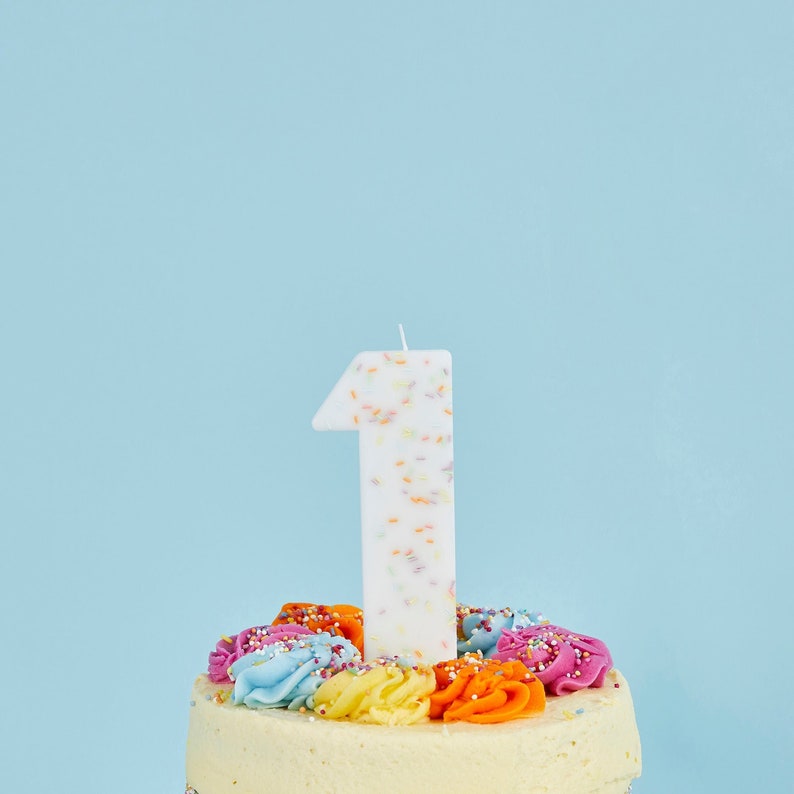 thumbnail image 2 of ININGER Pink 1st Birthday Candle, Retro Candle Number 1 Candle,1st Anniversary Gold... 2 of 10