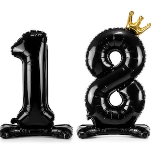 18 Balloon, Giant Standing 18th Birthday Balloon, Standing Foil Balloon Number 18, 18th Birthday Decor, Gold Foil Balloon, 18th Birthday