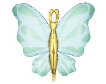 Palloncino a forma di farfalla verde menta (71 cm), decorazioni per feste a tema farfalle, articoli per feste a tema farfalle
