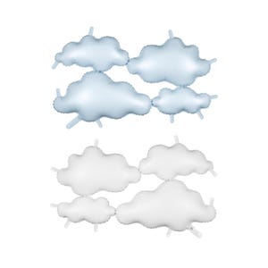 Ballon d&#39;aluminium bleu clair et blanc pour toile de fond avec toile de fond, décorations nuage pour baby shower, anniversaire de baptême sur le thème des nuages