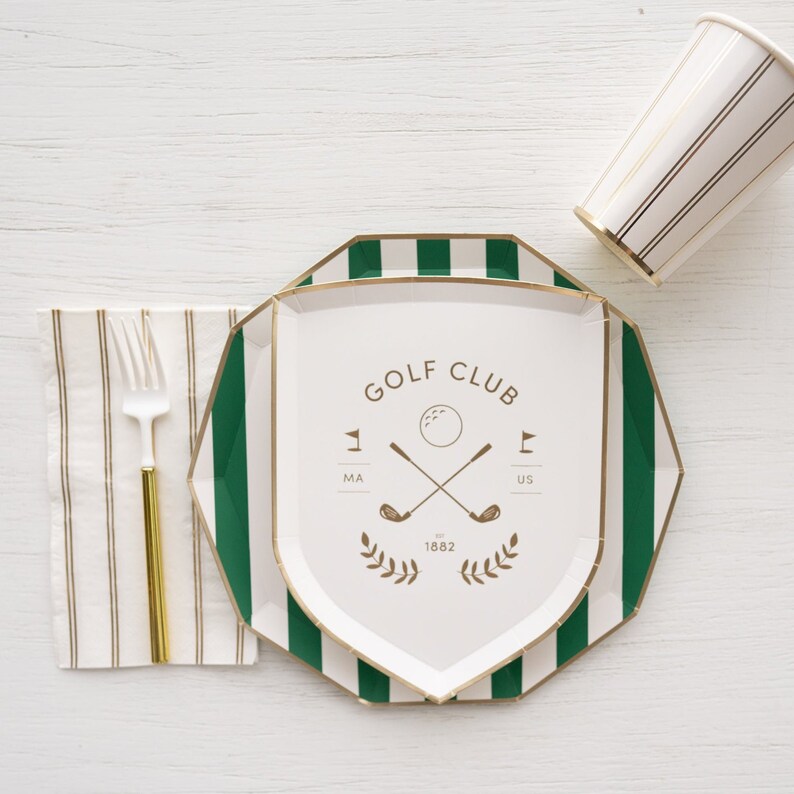 Bonjour Fête Le Golf Plates