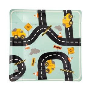Construction Road Party Plates x 8, Construction theme birthday party, Construction Birthday Party Tableware Table Decorations
