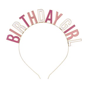 Birthday Girl Headband, Happy Birthday Headband, Birthday Decorations, Pink Birthday Supplies, Birthday Dressing up, Birthday Props