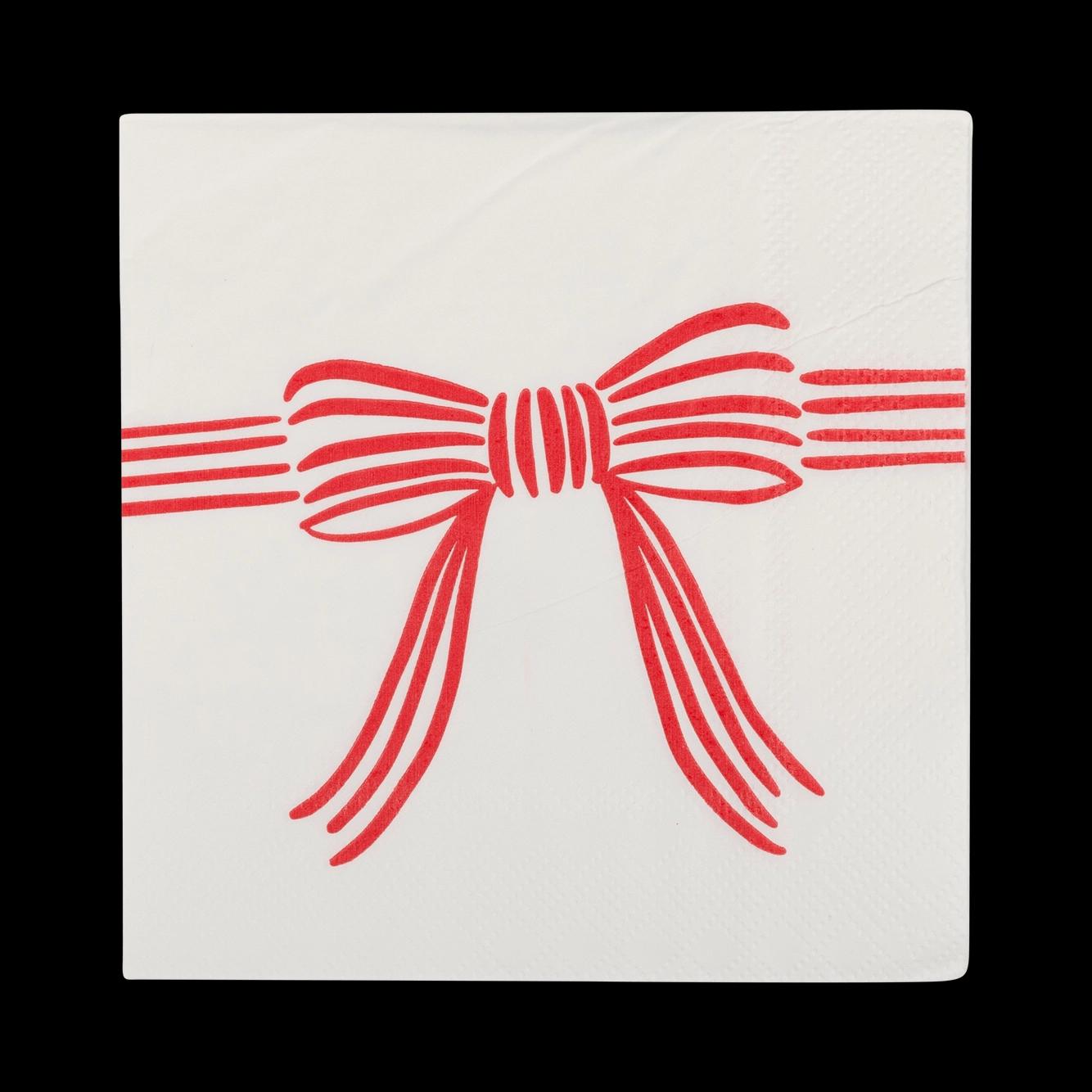 Bow Party Cocktail Napkins x 24, bow party supplies, red and white bow napkins, My Minds Eye cocktail napkins, bow theme hen party