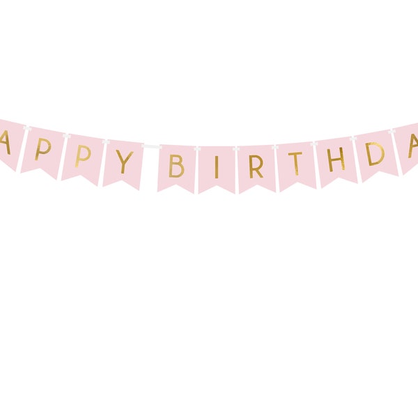 Roze Happy Birthday Party Bunting, roze Happy Birthday Banner, roze Party Decorations, roze Happy Birthday teken verjaardag decor
