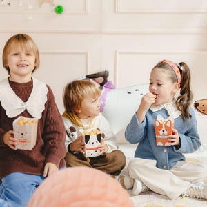 Puppy Party Popcorn Boxes x 6 - Puppy and Dog Party party box Puppy Party Popcorn Boxes x 6