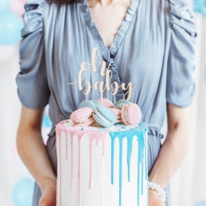Baby Shower Cake Topper, Oh Baby Cake Topper, Gender Reveal Cake Topper Babe Shower Boy or Girl Cake Topper