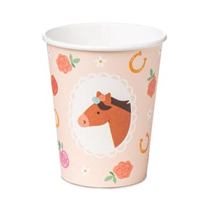 Horse Party Cups x 6, Horse Themed Party Tableware, kids birthday party animal theme, cowgirl party cups