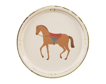 Horse Party Paper Plates x 6, Horse Themed Party Tableware, kids birthday party animal theme, cowgirl party plates, horse party supplies