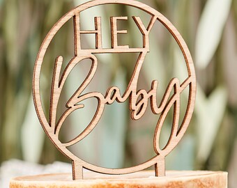 5-teiliges Gender Reveal Set - Holz Cake Topper Für Babyparty