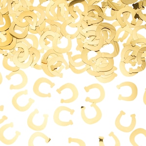 Coriandoli da tavolo a forma di ferro di cavallo dorato, decorazioni per feste di compleanno a tema cavallo, decorazioni per tavoli per feste a tema cavallo, decorazioni per feste a tema pony