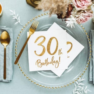 30th Birthday Party Napkins x 20, 30th birthday serviettes, 30th birthday cocktail napkins , 30th party tableware tablescape
