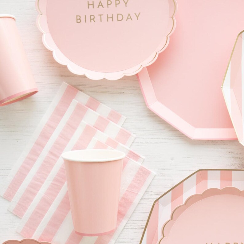 Petal Pink Cabana Stripe Party Napkins - Thumbnail 3