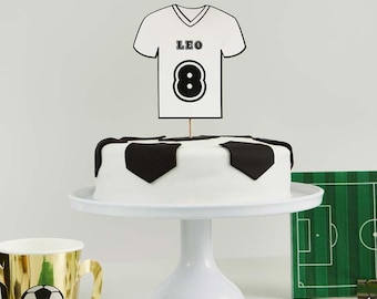 Football Shirt Cake Topper - Personalised, Football Cake Topper, Football theme party cake