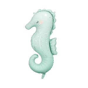 Mermaid Party Seahorse Foil Balloon – 36in, Mermaid party balloons, Mermaid birthday party decorations, mermaid party supplies