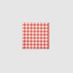 Summer Picnic Cocktail Napkins x 25, Red Gingham picnic napkins, picnic party, summer garden party tableware, party supplies, outdoor party