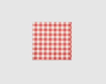 Summer Picnic Cocktail Napkins x 25, Red Gingham picnic napkins, picnic party, summer garden party tableware, party supplies, outdoor party