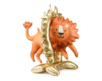 Circus Party Standing Foil Balloon – Leaping Lion, Carnival Theme decorations, Greatest Showman party,  Circus Lion balloon