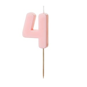 Light Pink Number 4 candle, 4th birthday, 14th, 40th birthday candles, light pink cake candles
