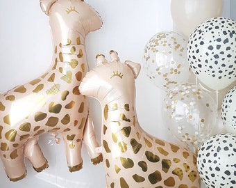 Grand ballon aluminium girafe, ballon fête girafe, ballons fête safari,  fête de zoo, sauvage, ballons aluminium, ballon 1er anniversaire, enfants -   France