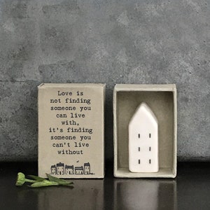 East of India Matchbox House - Love is not finding, Gift for wife, Gift for husband, anniversary gift, home gift, wedding gift, sentimental