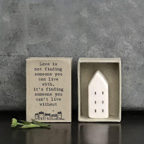 East of India Matchbox House - Love is not finding, Gift for wife, Gift for husband, anniversary gift, home gift, wedding gift, sentimental