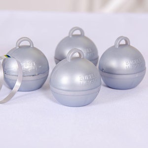 Bubble Balloon Weights - Silver x 4, Silver Birthday Party, Silver Balloon Weights