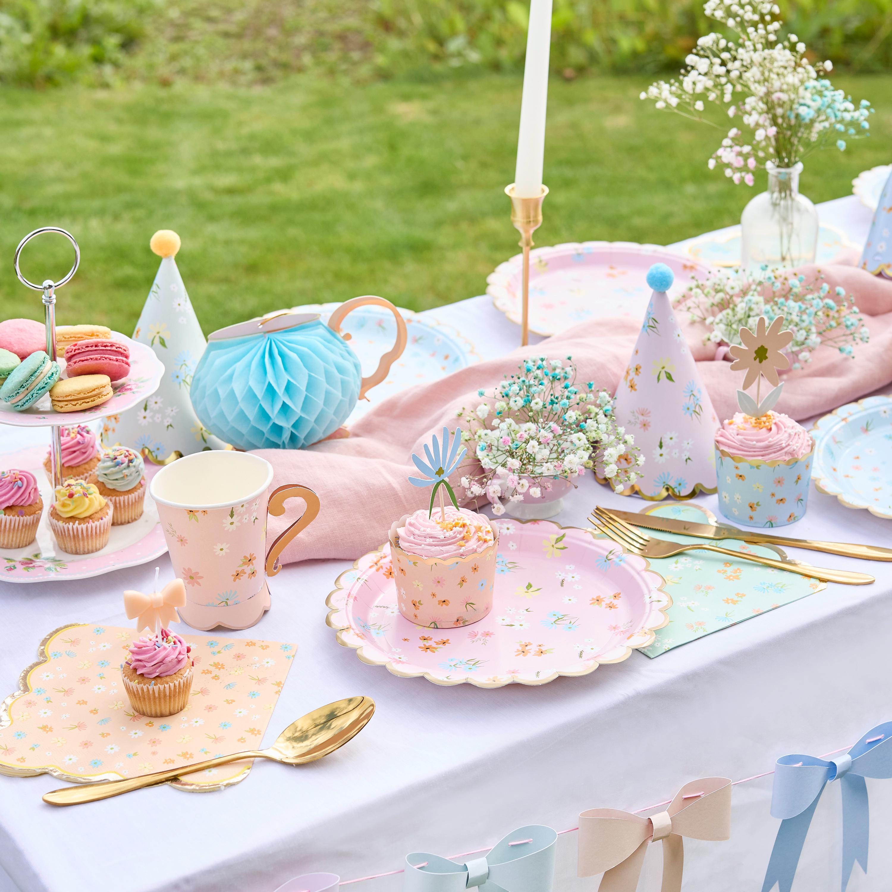 kinderfeest servies set met citroen print - Zwart / Wit - Karton