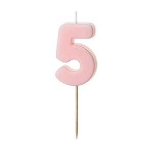 Light Pink Number 5 candle, 5th birthday, 15th, 50th birthday candles, light pink cake candles