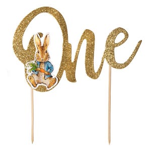 Peter Rabbit Cake Topper, 1st Birthday Peter Rabbit Cake Topper, Easter Birthday Cake Topper
