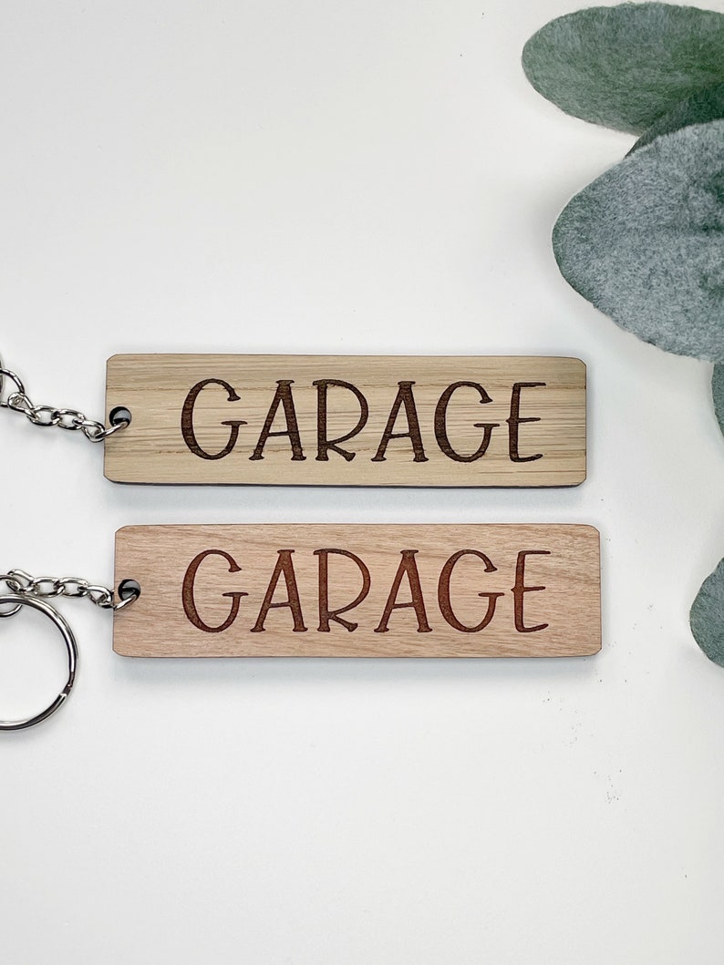 Personalised Oak Key Ring Rustic Cherrywood Key Fob Custom Hotel / Holiday Lets Beech Wooden Keyrings Grandad's Shed Dad's Man Cave image 6