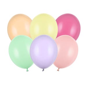 Colourful Light Pastel Latex Balloons x 10, Pastel Colours Latex Balloons, Pastel Party Balloons, Birthday Balloons Set
