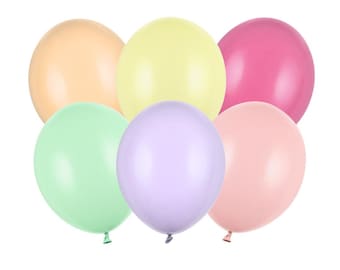 Colourful Light Pastel Latex Balloons x 10, Pastel Colours Latex Balloons, Pastel Party Balloons, Birthday Balloons Set