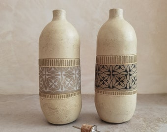 Ceramic oil bottle, Handmade pottery, Rustic oil bottle, olive oil bottle, housewarming gift, wedding gift