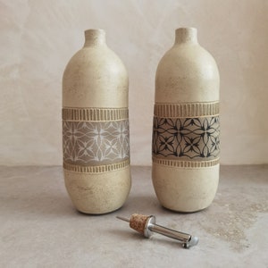 Ceramic oil bottle, Handmade pottery, Rustic oil bottle, olive oil bottle, housewarming gift, wedding gift