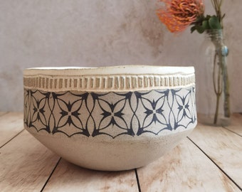 ONE Unique Bowl, Rustic Handmade Pottery, Tall Pottery Serving Bowl, Decorative Pottery Bowl, Gift for mom